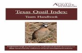 Texas Quail Index - Texas A&M Universitywildlife.tamu.edu/files/2013/12/TQI_handbook.pdf · knowledge and appreciation of these iconic game birds among landowners, hunters, and the