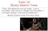 Topic 19 Binary Search Trees - University of Texas at Austinscottm/cs314/handouts/...Many ways to implement BSTs Using nodes is just one and even then many options and choices public