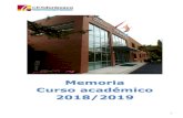 Memoria Curso académico 2018/2019 - CES Don Bosco · Proyección de la Memoria Visual 2019/2018 y palabras de Dña. Mª Ángeles Díaz, Secretaria del Centro. La lección inaugural