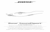 Bose SoundSport...The Bose® SoundSport® in-ear headphones come with an inline microphone and 3-button remote. Note: The robot image on the back of the remote indicates that these