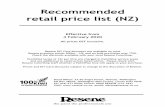 Recommended retail price list (NZ) - Resenesecure.resene.co.nz/pdf/retailpricelist.pdf · Recommended retail price list (NZ) Effective from 4 February 2020 All prices GST inclusive.