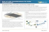 End-of-Life Considerations for Solar Photovoltaics ......sustainability within the PV industry. Recycling of solar equipment is increasingly possible as more recyclers accept modules.