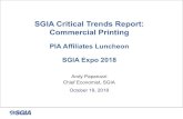 SGIA Critical Trends Report: Commercial Printing...SGIA Critical Trends Report: Commercial Printing PIA Affiliates Luncheon SGIA Expo 2018 Andy Paparozzi Chief Economist, SGIA October