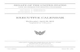 EXECUTIVE CALENDAR - Senate...UNANIMOUS CONSENT AGREEMENT Mike Pompeo (Cal. No. 788) Richard Grenell (Cal. No. 619) Ordered, That following Leader remarks on Wednesday, April 25, 2018,