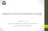 Nigeria’sFinancial)InclusionStrategy · Financial*Inclusion*Outlook Naonal Financial* Inclusion Strategy Financial* Inclusion iniavesby stakeholders* 1 Idenﬁesrolesand responsibilies*