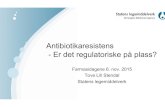 Antibiotikaresistens - Er det regulatoriske på plass? · anbefaling oppdatert Mer hensiktsmessig bruk Behov for mer kunnskap - PK/PD - Effekt - Sikkerhet . Regulatoriske utfordringer