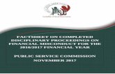 FACTSHEET ON COMPLETED DISCIPLINARY PROCEEDINGS ON FINANCIAL MISCONDUCT ... on Financial Mis… · FACTSHEET ON COMPLETED DISCIPLINARY PROCEEDINGS ON FINANCIAL MISCONDUCT FOR THE