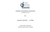 Lessons Learned . . . or Not - Dynamic Positioning · Background • Old guidance revised – IMCA M103, Feb. 2017 – IMCA M166, Apr. 2016 – IMCA M190, Mar. 2017 – IMCA M245,