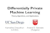 Differentially Private Machine Learning - Rutgers ECEasarwate/nips2017/NIPS17_DPML_Tut… · Differentially Private Machine Learning Theory, Algorithms, and Applications Kamalika