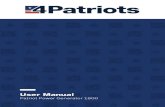 4Patriots€¦ · 7 ABOUT THE PATRIOT POWER GENERATOR 1800 The Patriot Power Generator is a seamless solution that protects you when outages leave you powerless for an extended period