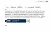 Sustainability Record 2016 · 2017-04-18 · formance for the 2016 fiscal year. Informational briefs on the individual GRI items are supplemented with interactive links. These links