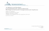 Constitutional Amendment: Background and Congressional …...A Balanced Budget Constitutional Amendment: Background and Congressional Options Congressional Research Service 1 I. Introduction