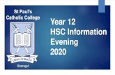 Year 12 HSC & ATAR Information Evening 2020€¦ · HSC marks for non-Extension courses are divided into 6 bands: Band 6 = 90 - 100 marks Band 5 = 80 - 89 marks Band 4 = 70 - 79 marks