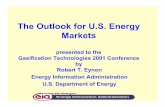 The Outlook for U.S. Energy Markets - The Global Syngas ... · Space heating Space cooling Water heating Refrig-eration Lighting All other 1990 1997 2020 2010 Residential Primary