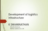 Development of logistics K SWAMINATHAN€¦ · Balmer Lawrie & Co. Ltd. Importance of Logistics Efficient Logistics drives growth Logistics industry is the backbone of development