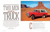 TWO MEN TRUCK - Matt Jaffemattjaffewriter.com/pdfs/blazer_story2.pdf · TWO MEN TRUCK hecking in at Canyon de Chelly during a road trip through the Navajo Nation, I came to the line