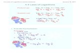 4.4 Laws of Logarithms (work).no · PDF file Evaluate log5 8. Round to the nearest thousandth. Title: 4.4 Laws of Logarithms (work).notebook Subject: SMART Board Interactive Whiteboard