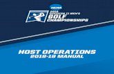 2019 NCAA DIVISION II MEN’S GOLF CHAMPIONSHIP€¦ · 2019 NCAA DIVISION II MEN’S GOLF CHAMPIONSHIP HOST OPERATIONS MANUAL . TABLE OF CONTENTS . No. SECTION PAGE 1 Introduction