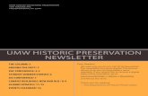 UMW HISTORIC PRESERVATION · PDF file UMW HISTORIC PRESERVATION NEWSLETTER UMW CENTER FOR HISTORIC PRESERVATION 1301 COLLEGE AVE. FREDERICKSBURG, VA. 22401 Dear Readers, We welcome