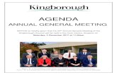 ANNUAL GENERAL MEETING - Kingborough Council · PDF file ANNUAL GENERAL MEETING NOTICE is hereby given that the 24th Annual General Meeting of the Kingborough Council will be held