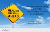 Joint Peer Networking Committee Overall Integration for ...€¦ · Joint Peer Networking Committee Overall Integration for Overall Health Suzanne Pfister President and CEO. 2. 3