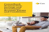 CommBank Transaction, Savings and Investment Account Terms ... · CommBank Transaction, Savings and Investment Account Terms and Conditions. 9 May 2020 . B These products are issued