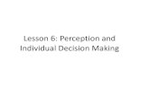Lesson 6: Perception and Individual Decision Making · 2. Identify the shortcuts individuals use in making judgments about others. 3. Explain the link between perception and decision