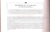 Writing in Academic Communities · 2019-08-12 · 136 Writing in Academic Communitie.r the specialized activity system of doctors and nurses, the discourse community of medicine.