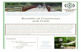 Benefits of Greenways and Trails - East Coast Greenway · Benefits of Greenways and Trails contact (704) 342-3330 or visit online at THE CAROLINA THREAD TRAIL (The Thread) is a network