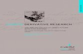 ALWAYS. DERIVATIVE RESEARCH · CADIZ DERIVATIVE RESEARCH. EXECUTIVE SUMMARY This report is a continuation of our previous work on the construction and applications of an implied volatility