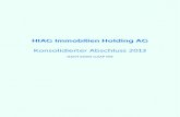 HIAG Immobilien Holding AG · 2014-05-16 · Am 17. Dezember 2013 wurden 70’000 Aktien der HIAG Immobilien Holding AG zu nominal CHF 10 zu TCHF 44'240 durch die Gesellschaft gekauft.