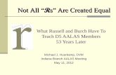 Not All “Rs” Are Created Equal - Laboratory Animal Boards Study …labsg.org/Huerkamp.pdf · 2012-05-15 · Not All “Rs” Are Created Equal Michael J. Huerkamp, DVM Indiana