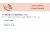 Building Smarter Networks · 2020-04-08 · Building Smarter Networks: Knowledge Transfer During the Big Crew Change . Transfer Knowledge . Accelerate Competency . Increase Performance