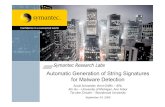 Automatic Generation of String Signatures for Malware ... · Automatic Generation of String Signatures for Malware Detection Scott Schneider, Kent Griffin – SRL Xin Hu – University