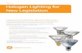 GE Halogen Lamps | Halogen Lighting for New Legislation ... · PDF file (lumens per watt) for nearly all standard Halogen PAR lamps within the 40- to 205-watt range, including PAR38,