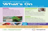 West Bridgford v5 - NHS Rushcliffe Clinical …...West Bridgford Library: What’s On Events & ExhibitionsJuly - October 2016 Exhibition: Lovely Lace Until Tuesday 12 July This eclectic