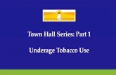 Town Hall Series: Part 1 Underage Tobacco ... 2016/02/23  · Youth Tobacco Rates Youth Risk Behavior Survey (YRBS) 2013: Nationally implemented public health surveillance tool Youth