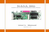 NASA-M6NASA-M6 User`s Manual 3 Features Intel Atom Processor N270 on board. 190x135mm only Compact size design with Rich I/O functions. Multiple I/O functions: 8 x USB2.0, 6 x COM