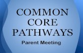 COMMON CORE Parent Meeting PATHWAYS...CC 8th 1997 Geo CC A1 Math I CC A1 Math I AP Calc 1997 Alg 2 CC Geo Math II CC A2 Math III CC Geo Math II CC A2 Math III Pre-Calc or Higher course