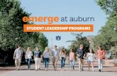 STUDENT LEADERSHIP PROGRAMS - Auburn Universitywp.auburn.edu/involve/wp-content/uploads/2019/01/... · STUDENT LEADERSHIP PROGRAMS Emerge at Auburn is a dynamic leadership program
