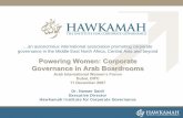 Powering Women: Corporate Governance in Arab Boardrooms 2007... · 2010-12-01 · December 11, 2007 Definitions of CG Broad Definition of Corporate Governance: “Corporate governance