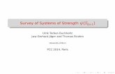Survey of Systems of Strength 1 - Technische Universität Darmstadt · 2016-10-13 · Subsystems of second order arithmetic We can model one generalized inductive deﬁnition in second