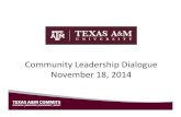 Community Leadership Dialogue 11.18.14 [Read-Only]ppo.tamu.edu/ppo/files/9e/9e931633-ab13-4b3f-bcea-b0aef47e4a4c.… · • Texas A&M University Press Publishes “Kennewick Man”