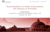 Social Resilience in Online Communities: The Autopsy of ...cosn.acm.org/2013/files/Session3/Session3Paper1.pdf · Friendster 2002 failed 117M 2580M Internet Archive Friendster Founded