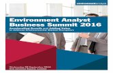 Environment Analyst Business Summit 2016€¦ · Environment Analyst Business Summit 2016 2 September, One America Square, London 9.00 Chairman’s Opening Remarks Dr Alan Fletcher,