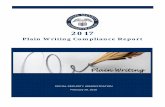 2017 Plain Writing Complicance Report · 2018-11-29 · 2017 Plain Writing Compliance Report ... (QUICC) Tips Desk Aid. In addition, we have expanded the use of editing software tools