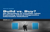 WHITE PAPER Build vs. Buy? · PDF file Build vs. Buy: Clinical Diagnostics Informatics Solutions 03 6 key success criteria ... Systemic issues that were once hidden start appearing