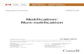Notification/ Non-notification · Regulatory Directive - DIR2013-02 Page 2 removal of references to transfer of ownership as this is now done through an administrative process, as
