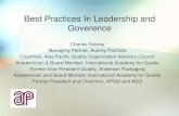 Best Practices In Leadership and Goverence · 2019-01-02 · Initial Yellow Belt Training for Leadership Green Belt Training Process Management Lean Mechanic Certification Black Belt