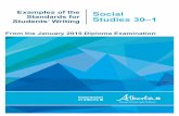 Examples of the Social Standards for Studies 30–1 Students’ Writing · 2020-02-01 · 1 Introduction The written responses in this document are examples of Social Studies 30–1